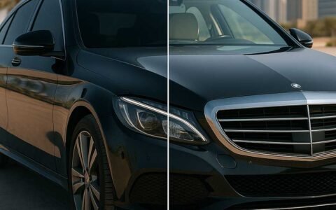 Ceramic car window tint installation in Dubai