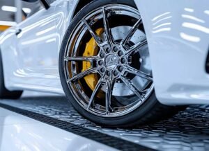 Ceramic coating applied to alloy wheels in Dubai