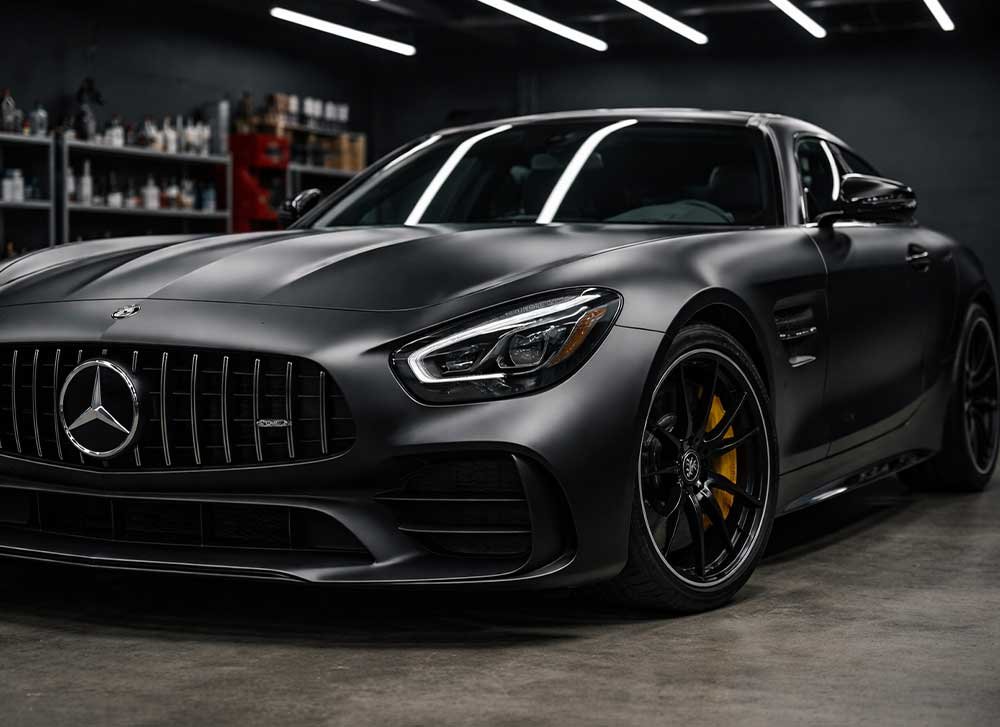 Matte car finish protected with ceramic coating in Dubai