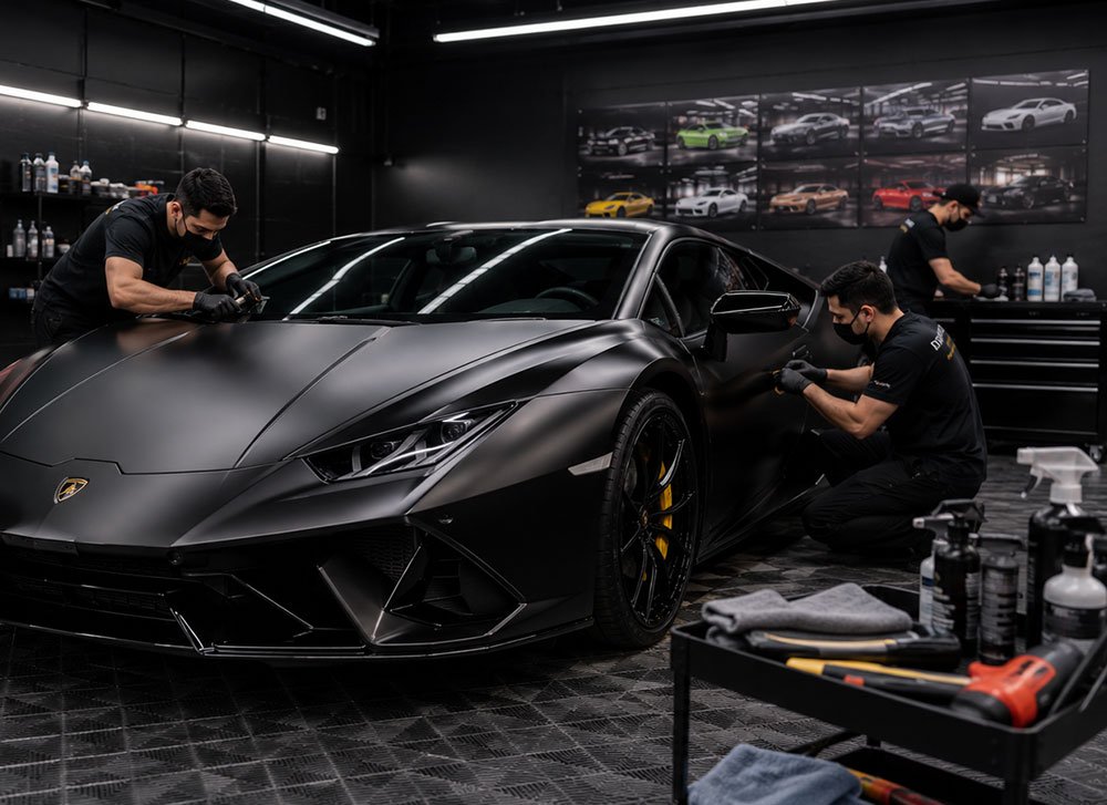 professional car wrapping and detailing process at Wrapsters Dubai
