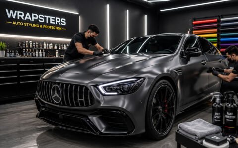 car detailing and PPF preparation at Wrapsters UAE