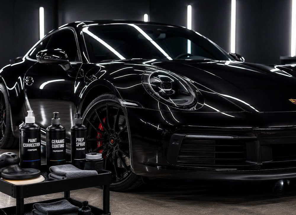 paint correction before PPF and ceramic coating on luxury car