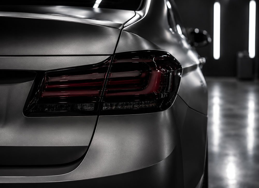 taillight tinting on luxury car in Dubai workshop