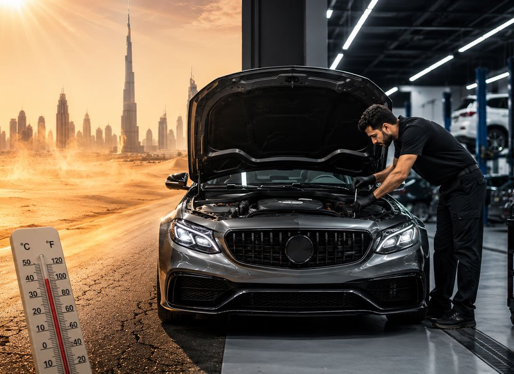 Extreme heat in Dubai affecting car engine and battery performance