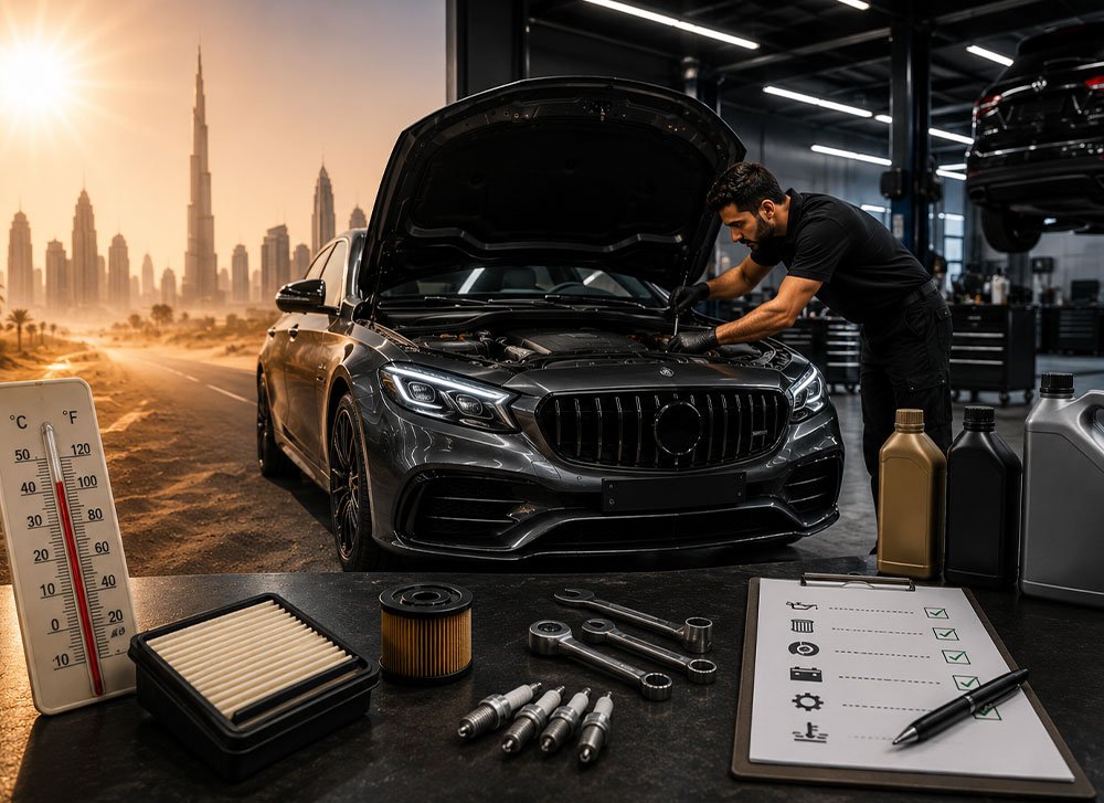 How often to service your car in Dubai – car driving in extreme heat
